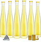 8PCS Glass Juice Bottles With Lids, 12.7/375ML Patron Bottles for Drinks, Wine Making, Liquor, Sauce - Empty Bottles With Cork
