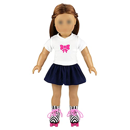 Miunana 2 Sets Kleidung & 2 Schuhe Schlittschuhe für 45-50 cm Puppe 18 Inch Doll Puppen American Girl Doll Stehpuppen… – Bild 7