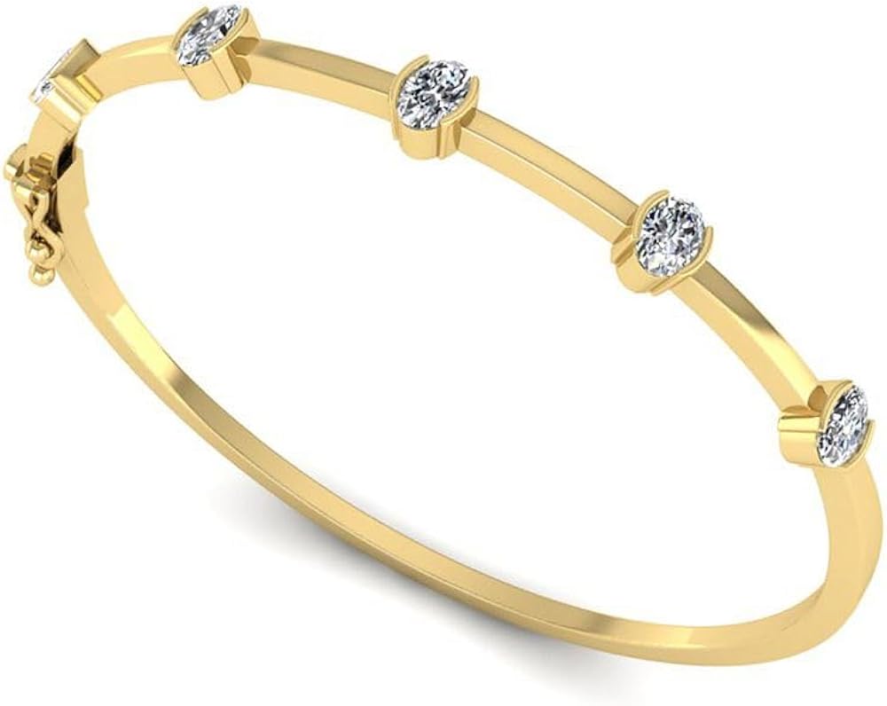 Bangle With Bezel Diamonds