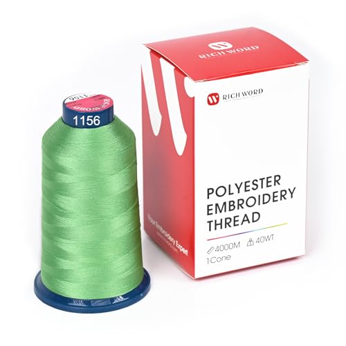 Image of Poolin Polyester Machine Embroidery Thread 4000M 40WT Spring Green 1156 | Smooth Feeding with Stable Tension for Clean, Consistent Stitching on Home and Commercial Embroidery Machines