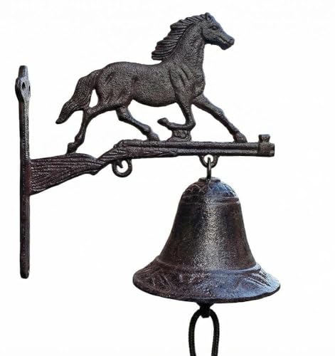 Türglocke Pferd Glocke Rustikal Gusseisen Landhausstil Antik-Stil Braun