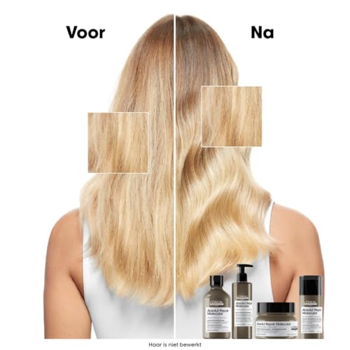 L'Oréal Professionnel, Herstellend Haarmasker, Voor Zeer Beschadigd Haar, Herstelt en Verzorgt het Haar voor Meer Soepelheid, Met Peptiden Bonder en 5 Aminozuren, Absolut Repair Molecular, 250 ml - Afbeelding 4