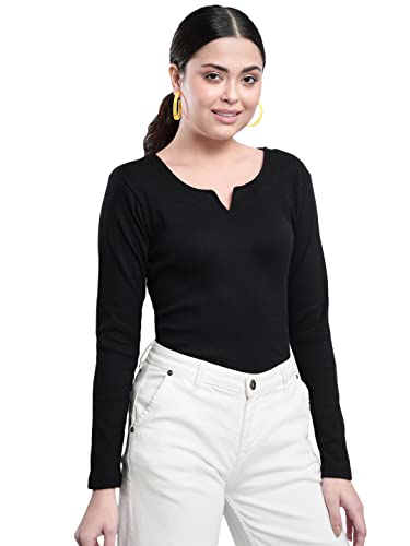 Image of Q - RIOUS Women's Solid Full Sleeve Scoop Neck Top