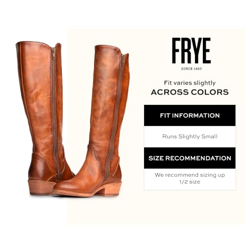 Frye Carson Piping Tall Boots for Women Made from Antiqued Pull-Up Leather with Western-Style Piping, Inside Zipper Closure, and Low Heel – 15" Shaft Height2