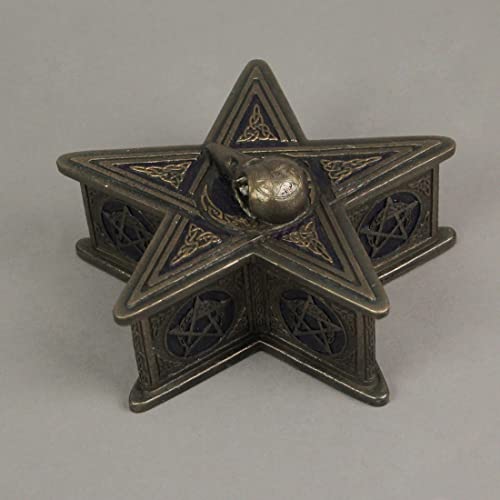 Boîte à bijoux pentagramme Veronese Design, coffret ésotérique bronze