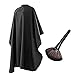 XINCHAO Cape de Coiffure 1 jeu Cape de Coupe de Cheveux en Imperméable avec un Brosse Plumeau de Cou pour Salon de Coiffure ou Maison (Noir, 120x145cm)