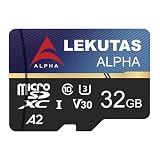 LEKUTAS 32GB Micro SD Card, microSDXC TF Card UHS-I Flash Memory Cards, High Read Speed 80MB/s, C10, U3, A2, V30, for 4K Full HD & 4K UHD Video Recording