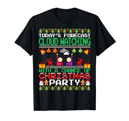 Cloud Watching Christmas Party Meteorologist Christmas T-Shirt