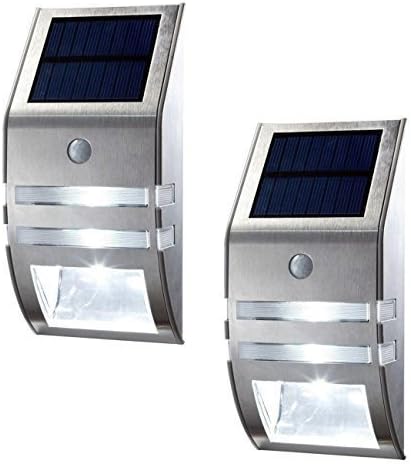 Solar Powered, Automatic Motion Sensor, Super Bright LED Wall Mount Path Accent/Security Light for Staircase, Step, Garden, Yard, Wall, Drive Way