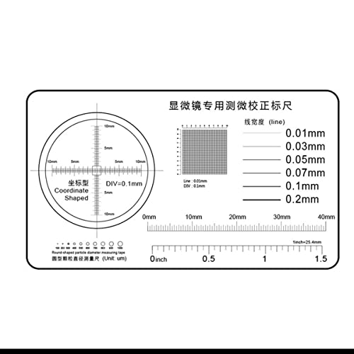 Kit de acessórios para microscópio câmara de prepa microscópio de régua suave calibração de calibração de micrômetro acessórios para microscópios (Warna : 2)