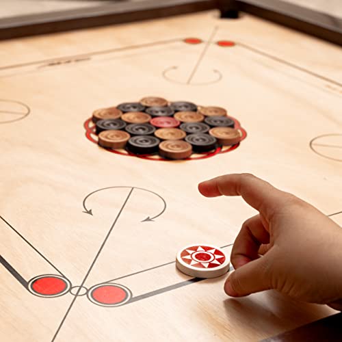 Altis Thor Carrom Board Game Full Size (34 X 34 Inches) Standard Playing Area (29 X 29 Inches) Championship Approved Includes Coins And Striker Set #TOP4