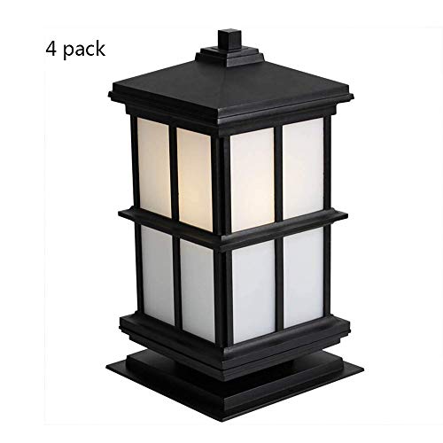 ZTWQWERT Home Garden Simple Chinese Style Pillar Lamp, Waterproof Doorpost Courtyard Lamp, Aluminum Villa Wall Home Door Lamp, Waterproof and Rustproof (excluding bulb) (Size : 4 pack)