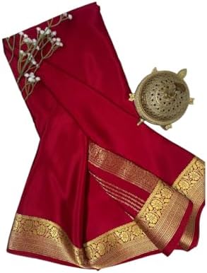 Premium Crepe Mysore Silk Saree for Women Soft Texture with Traditional Zari Border-ARC01