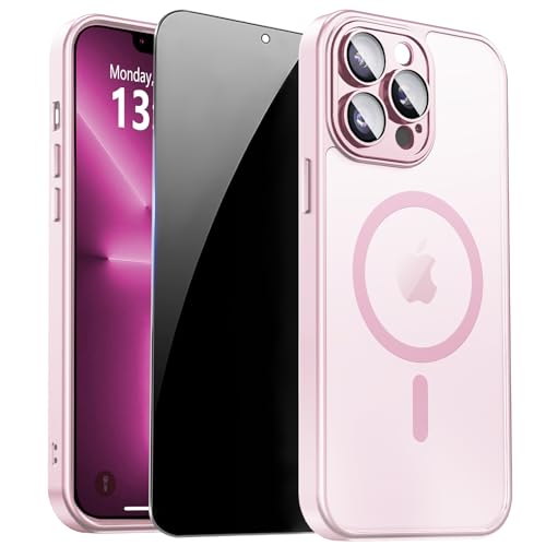 Image of for iPhone 13 Pro Max Case with Privacy Screen Protector, Pink