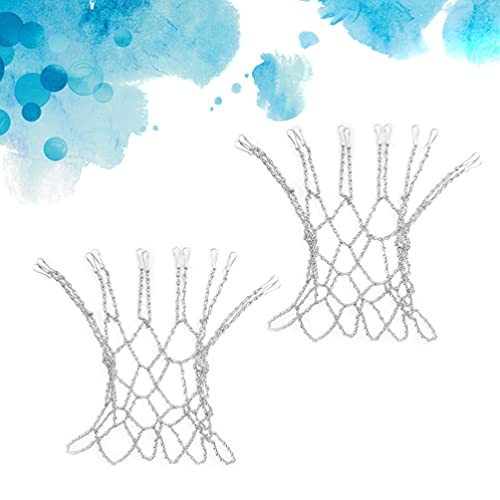 Besportble Kids Outdoor Playset 2Pcs Metal Basketball Net Chain Galvanized Steel Chain Basketball Net For Outdoor Indoor Basketball Hoop Sports Training Professional Competitions Outdoor Basketballs #TOP3