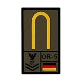 Café Viereck ® Maat Bundeswehr - Marine Rank Patch mit Dienstgrad - Gestickt mit Klett – 9,8 cm x 5,6 cm (Oliv)
