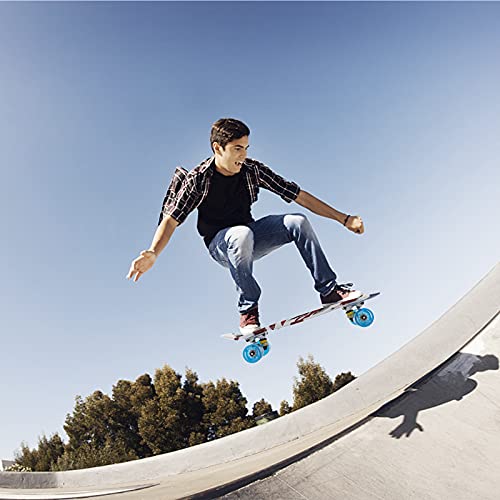 Cruiser Skateboard For Kids American Flag Printed Completed Skateboards For Girls Boys Beginners, Gift Idea Mini 22" Plastic Skate Board #TOP6