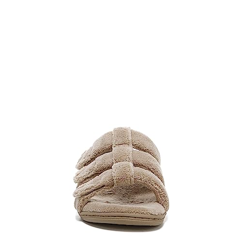 Image of Vionic Adjustable Open-Toe Slipper with Orthotic Arch Support Wheat - 9 Medium