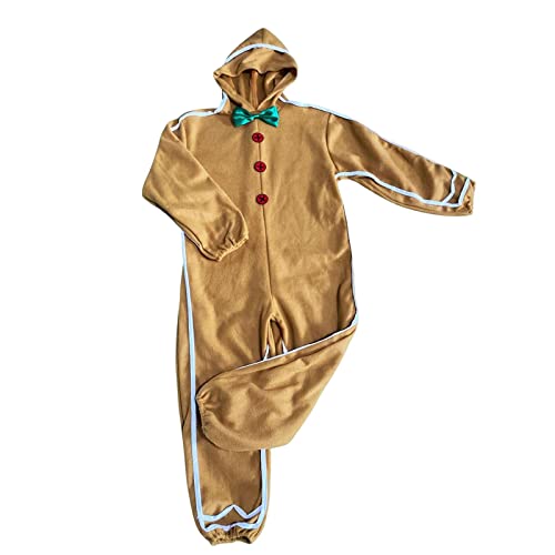 Traje de pan de jengibre infantil para festival y cosplay de Navidad