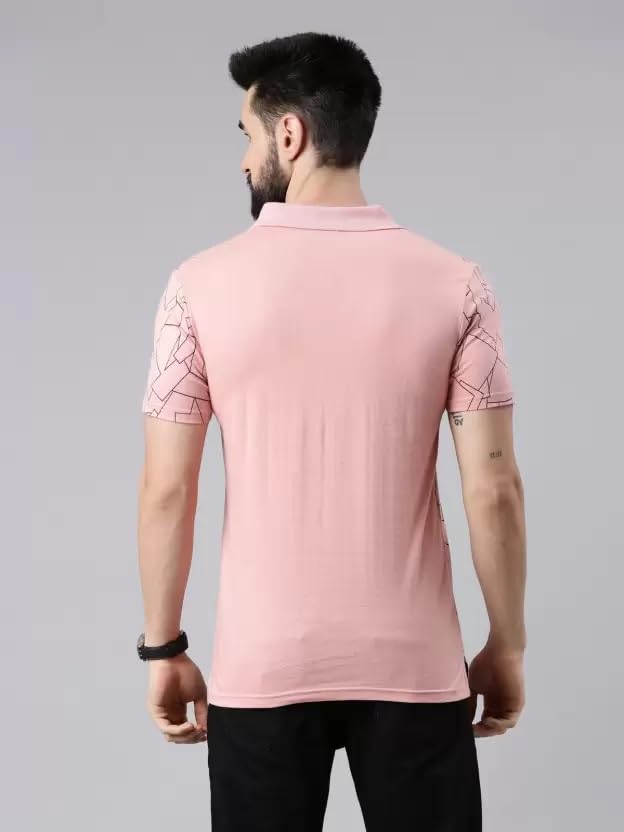 Image of KRYPTIC Men's Ultra-Soft Cotton Rich Casual Printed Half Sleeve Regular Fit Classic Polo T-Shirt - Soft, Cool & Stylish Everyday Wear