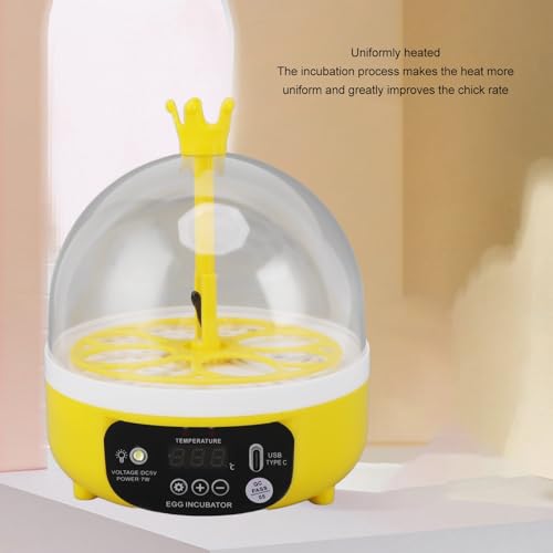 Denash 4 Eggs Chicken Egg Incubator, 360° View Poultry Incubator,Automatic Temperature Humidity Control Hatching Eggs for Hatching Chicken, Duck, Goose, Parrot, and Quail Eggs (Auto Turning)