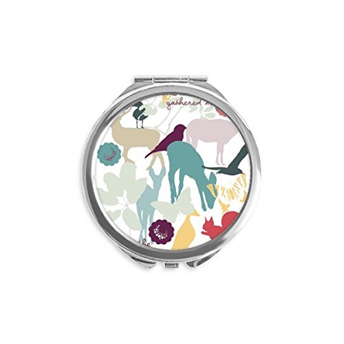 Miroir rond de maquillage oiseau et fleur petit miroir de poche portable pour retouches