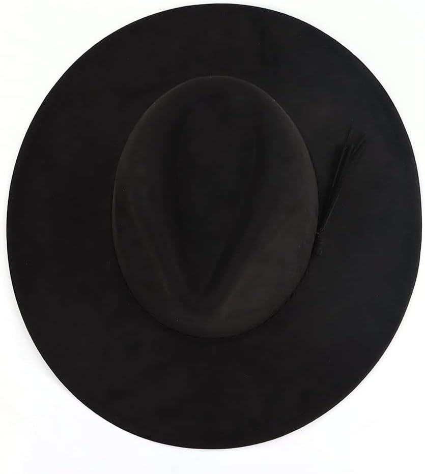 LIDHAY Big Wide Brim Fedora Hats for Women Men Western Suede Hat Large Felt Panama Hat Rancher Hat