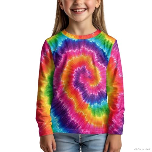 Image of Renewold Boys Girls Tees Kids T-Shirt Long Sleeve Crewneck T Shirts Casual Athletic Tops Clothing for Home School Travel