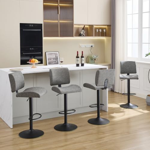 Image of FIRAVOE Swivel Kitchen Bar Stools Set of 4, Adjustable Height 25 inch-34 inch