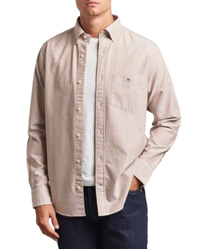Gant Para Hombre. 3000200 Camisa Oxford Regular Fit Beige (L), Casual, AlgodóN, Manga Larga - 2