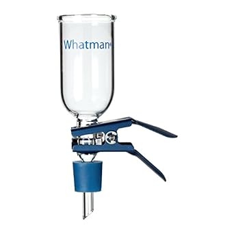 Whatman 10442200 Vacuum Filtration Device with Hose Coupling Connection and 1000mL Erlenmeyer Flask, 250mL Funnel Capacity, 47/50mm Glass Frit Filter, 12.5 sq cm Membrane