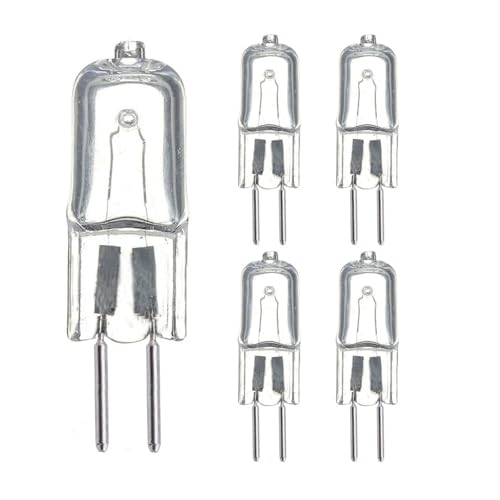 UGEFKMQ 5PC G5.3 230V 20W Halogen Light Bulbs 50W G5.3 Clear Lense Capsule Bulb GU5.3 Bi-Pin Base for Aroma Lamp Bulb Mechanical Light Bulb Working Warm White 20W