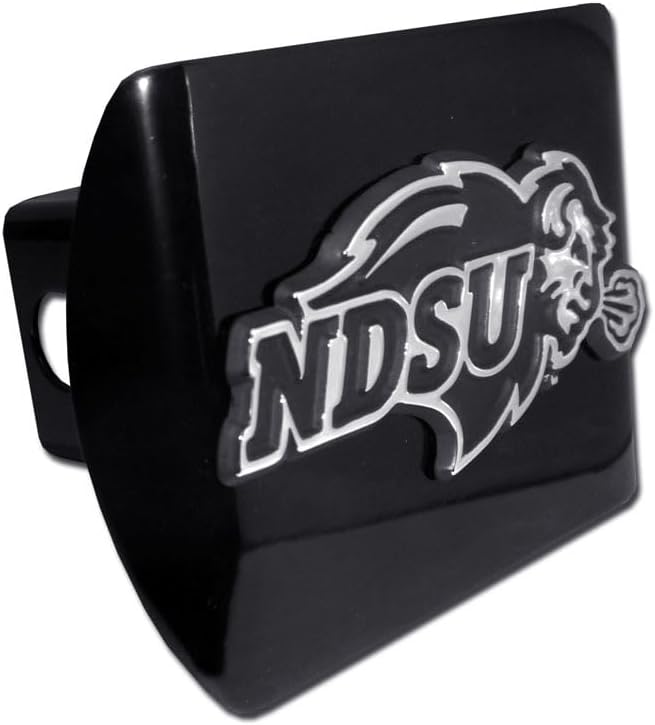 North Dakota State Bison Black Metal NCAA Trailer Hitch Cover Fits 2 Inch Auto Car Truck Receiver