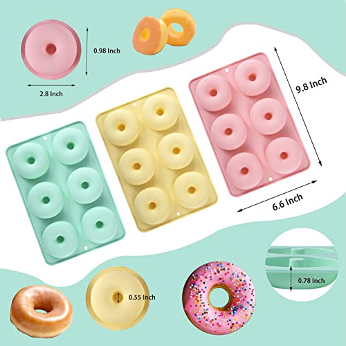 Pdryly Donut Pan 3 Pack, Silicone Donut Baking Pan,Donut Mold For Donut Cake Biscuit Bagels Set Of 3 #TOP1