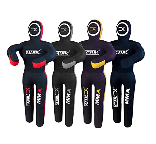 DALLX MMA Grappling Dummy BBJ Wrestling Brazilian Jiu Jitsu Punching Bag Judo Karate Throwing Boxing Fighting Dummy Self Defense Standing Position – UNFILLED (Black Grey, 4FT) by DALLX - Used condition - CA$11.32