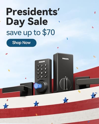 Philips WiFi Keypad Door Lock with Handle, Built-in WiFi, APP Remote Control, Voice & Fingerprint Unlock, Smart Locks for Front Door with Auto Lock, Digital Front Door Lock Set, Keyless Entry Deadbolt - Image 3