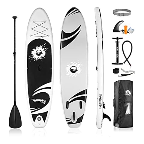 SereneLife Inflatable Stand Up Paddle Board (6 Inches Thick) with Premium SUP Accessories & Carry Bag | Wide Stance, Bottom Fin for Paddling, Surf Control, Non-Slip Deck | Youth & Adult Standing Boat Cover
