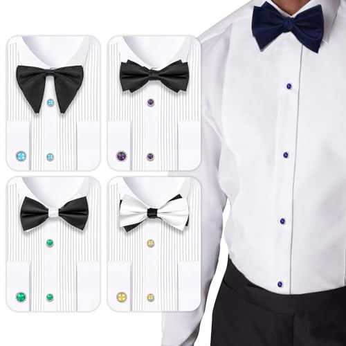 HAWSON Birthstone Tuxedo Studs and Cufflinks Set for Men\'s Suit Tuxedo Formal Dress Shirt Wedding Business Party Accessories