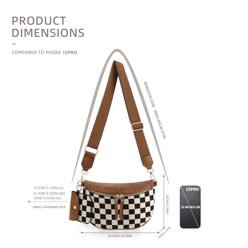 Checkered Crossbody Bag Bum Bags for Women Checkered Purse Plaid Womens Cross Body Purses Checkerboard Fanny Pack4