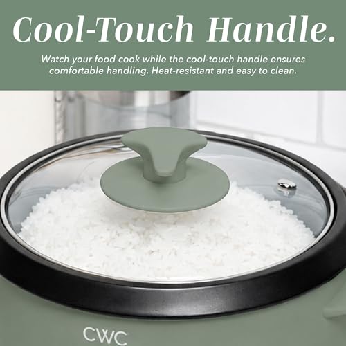 Image of COOK WITH COLOR 6 Cup Rice Cooker 300W - Effortless Cooking and Perfectly, Cooks 3 Cups of Raw Rice for 6 Cups of Cooked Rice, Green