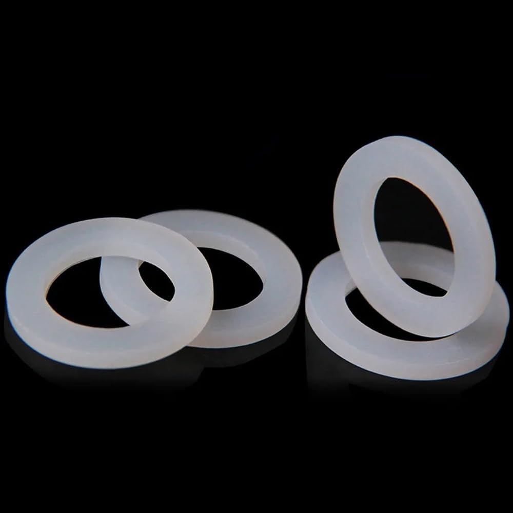 Silicone Gasket, Flat Washer, 20pcs 1/2" Black Or White Silicone Sealing Gasket for Hose, Plumbing Faucet Washer Rubber(Black)