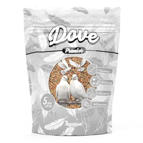 Mycelium Dove Premier Wild Bird Seed (5 LB Bag) | Organic, High-Protein Bird Food for Doves, Pigeons & Ground-Feeding Birds | Supports Brain & Heart Health | Non-GMO, USA Made, Filler Free