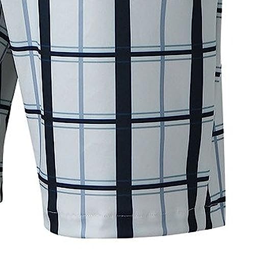 Men's Summer Casual Plaid Shorts Relaxed Fit Plaid Cargo Short Drawstring Striped Outdoor Short Pant4