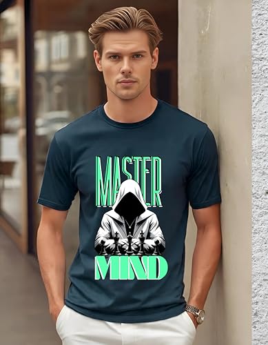Image of Mastermind Printed T-Shirt for Men | 180 GSM Cotton Blend Men's Tshirt | Regular Fit Half Sleeve Round Neck Printed t-Shirt | Graphic T-Shirt for Men