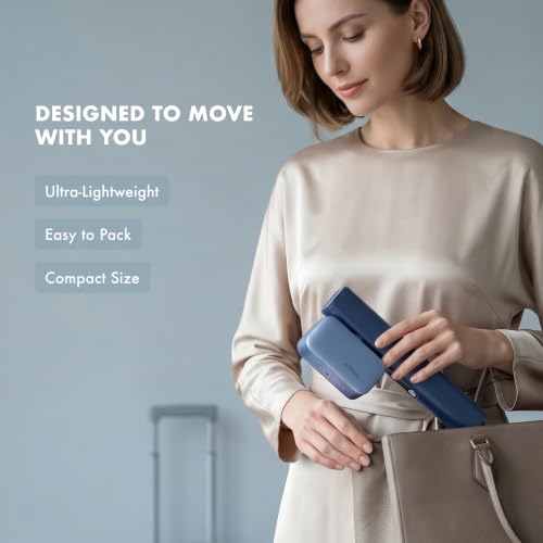 Image of nesugar G2 Pro Smart Handheld Steamer for Clothes - Global Voltage Adaptation, Palm-Sized & Lightweight (0.8lb), Dual Steam Modes, Easy Wrinkle Remover, Auto Shut-Off, Travel & Home Double Use (Blue)
