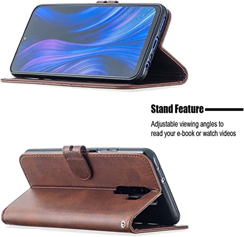 IMIRST Flip Case for Motorola Moto G50 5G Simple Solid Kickstand Card Slots Wallet Faux Leather Holsters Cover Phone Case Compatible with Motorola Moto G50 5G. HX Retro Brown - Image 3