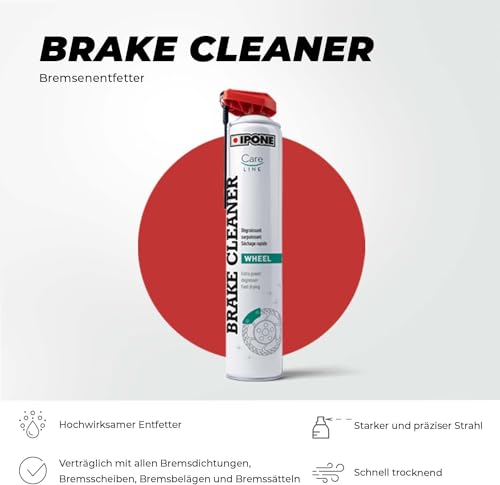 Ipone - Kraftvoller Bremsenentfetter Brake Cleaner - 750 ML - Schnell trocknend - Präzises Auftragen ohne Sprühnebel