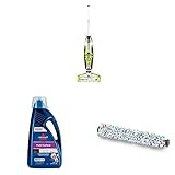 BISSELL CrossWave Floor and Carpet Cleaner with Wet-Dry Vacuum, 1785A - Green with BISSELL, 1789G MultiSurface Floor Cleaning Formula (80 oz) and Bissell 1868 CrossWave Multi-Surface Brush Roll
