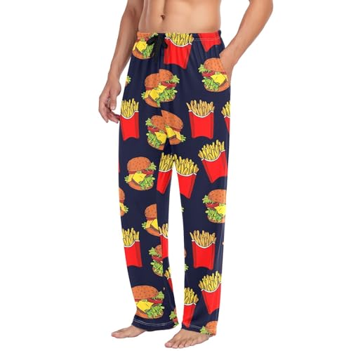 Fast Foods Mens Pajama Pants Mens Pj Pants Comfy Cotton Pj Long Pant for Men with Pockets Size S-XXL4