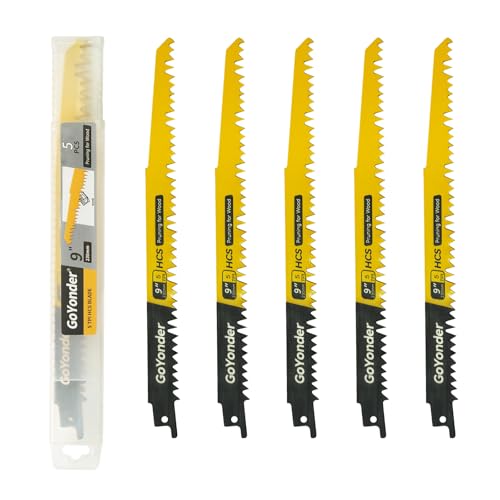 GoYonder 9 Inch 5TPI Reciprocating Saw Blade Wood Pruning Blade for Tree Pruning, Wood Saw Blades (5-Pack)